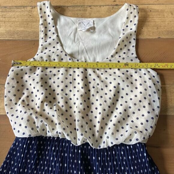 Pins & Needles Blue & White Sleeveless Polka Dot Dress - size XS - Picture 4 of 6